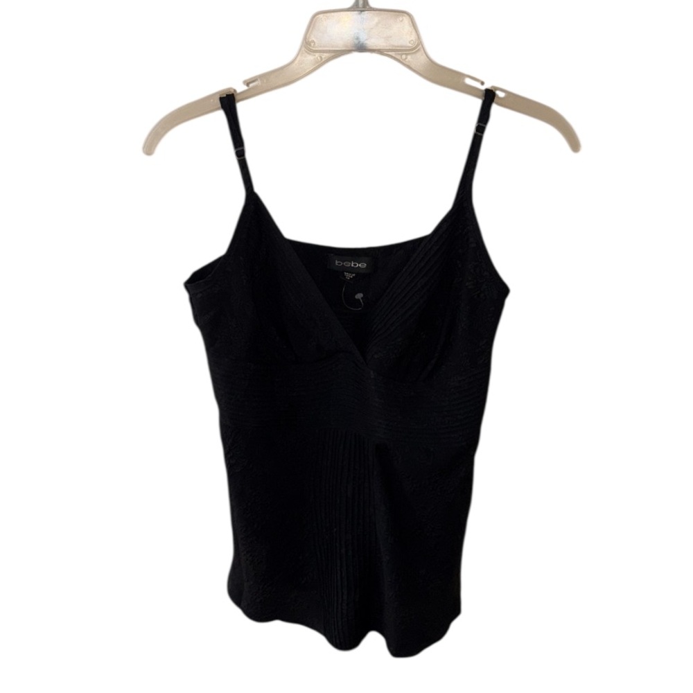 Bebe Black Eyelet Top